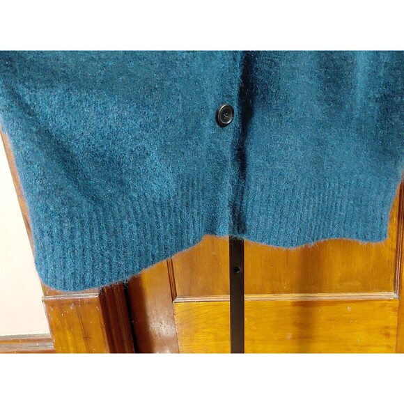 Eileen Fisher SP Teal Soft Mohair Wool Grampacore Button Down Cardigan Sweater - Picture 6 of 10